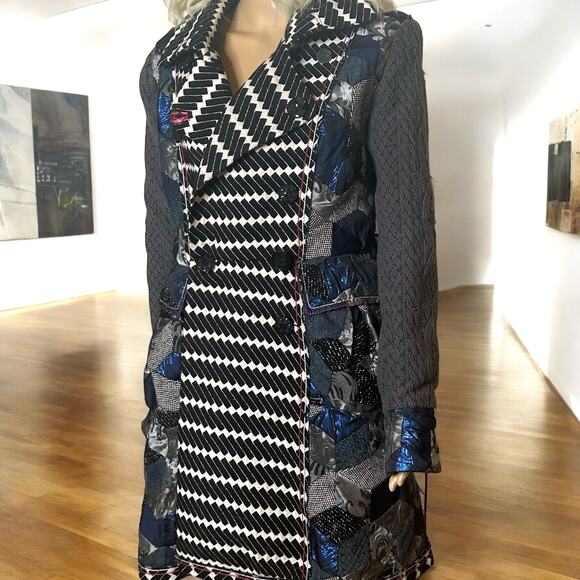 Desigual tapestry coat with matching skirt artsy multicolor graphic set M - Picture 1 of 16